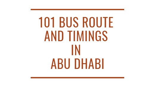 101 Bus Schedule