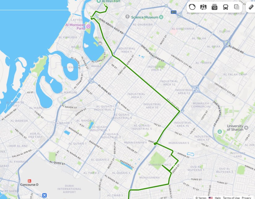 113 Bus Route Sharjah